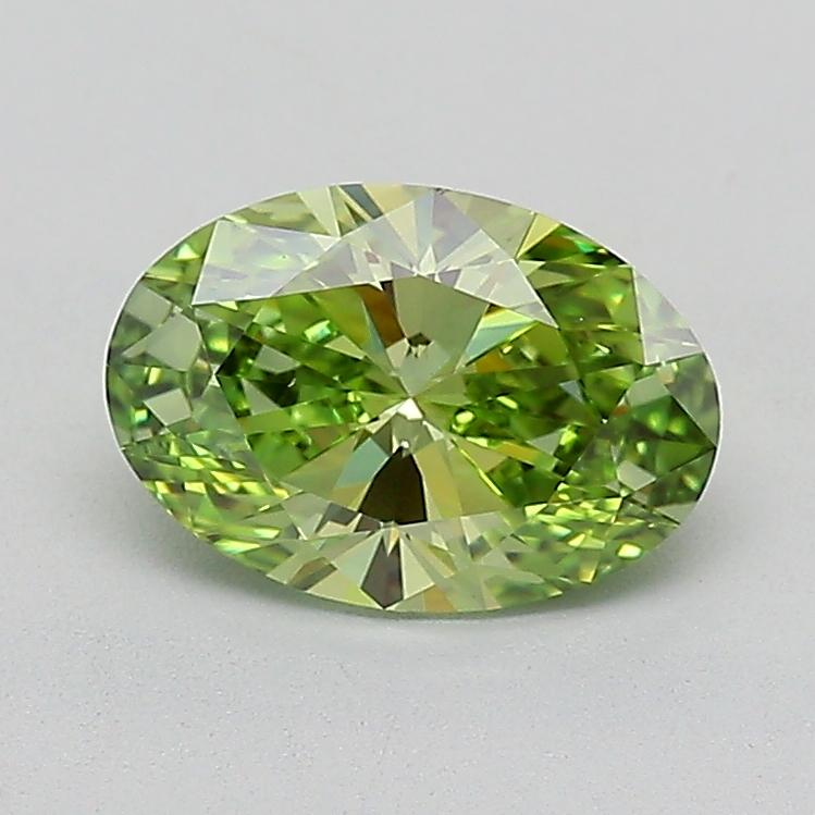 1.02 Ct. Fancy Vivid  Green Oval Lab Grown Diamond