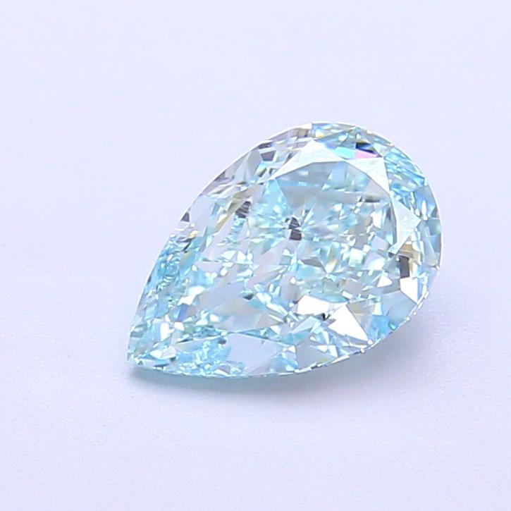 1.16 Ct. Fancy Vivid Greenish Blue Pear Lab Grown Diamond
