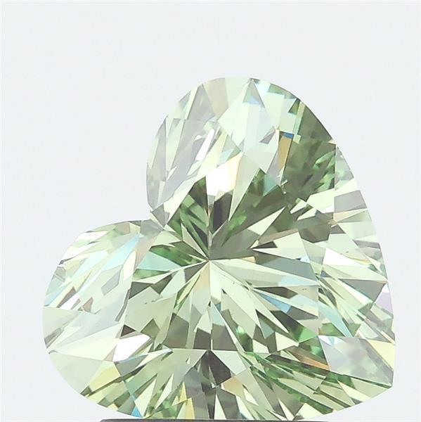 2.03 Ct. Fancy Vivid Green Heart Lab Grown Diamond