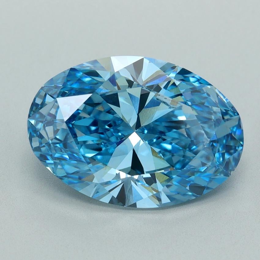 5.20 Ct. Fancy Vivid  Blue Oval Lab Grown Diamond