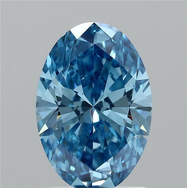 1.51 Ct. Fancy Vivid  Blue Oval Lab Grown Diamond