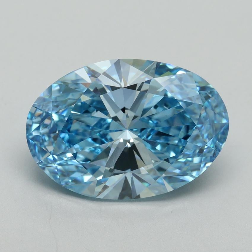 7.09 Ct. Fancy Vivid Blue Oval Lab Grown Diamond