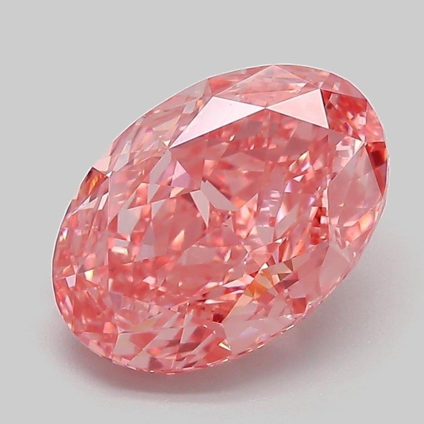 3.08 Ct. Fancy Vivid Pink Oval Lab Grown Diamond