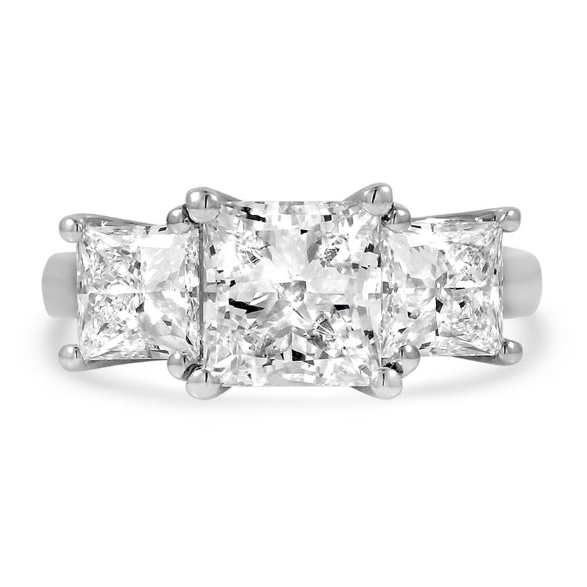 Custom Three Stone Princess Diamond Ring