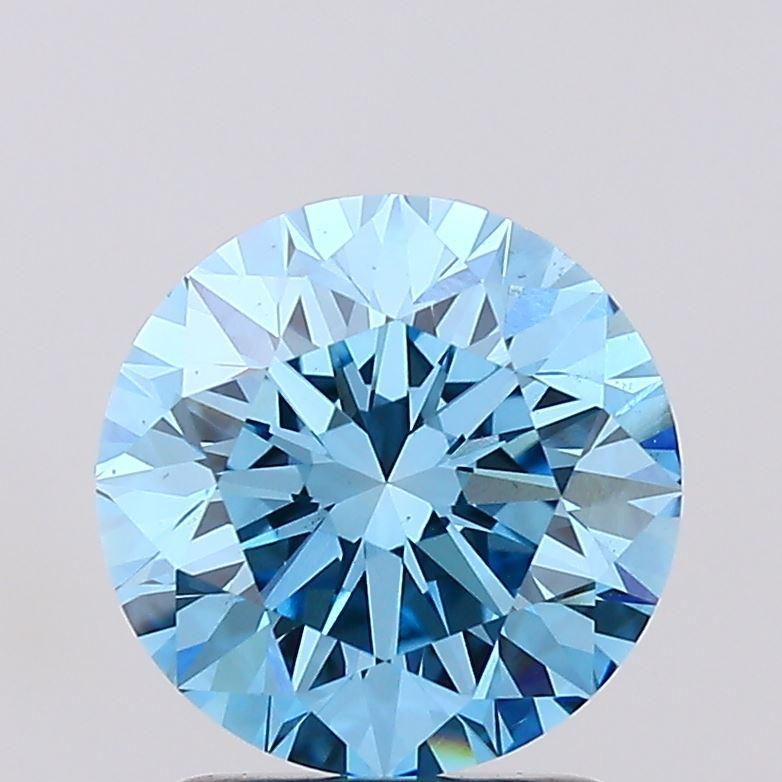 1.8 Ct. Fancy Vivid Blue Round Lab Grown Diamond