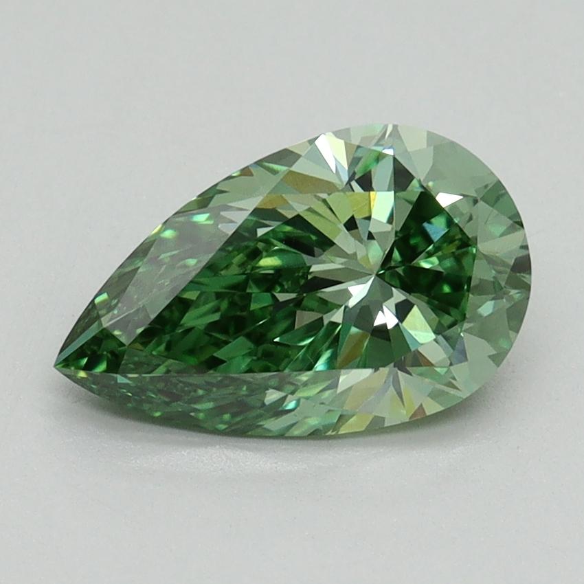 1.53 Ct. Fancy Vivid Green Pear Lab Grown Diamond