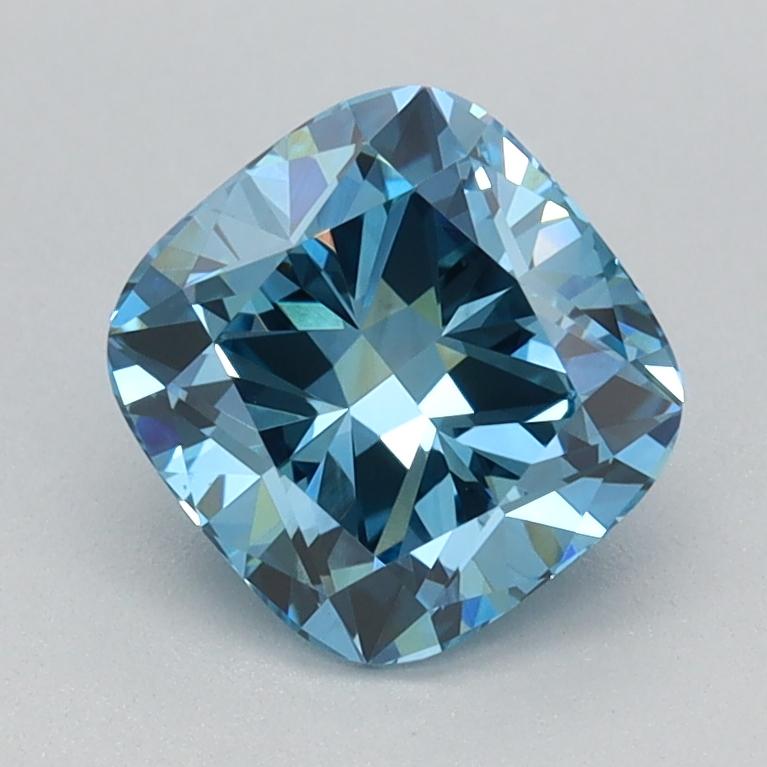 1.08 Ct. Fancy Vivid Blue Cushion Lab Grown Diamond