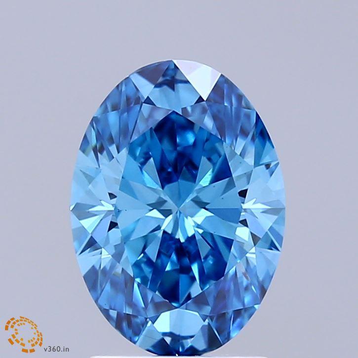 2.00 Ct. Fancy Vivid Blue Oval Lab Grown Diamond