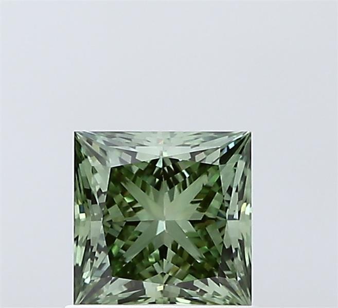 1.01 Ct. Fancy Vivid Green Princess Lab Grown Diamond