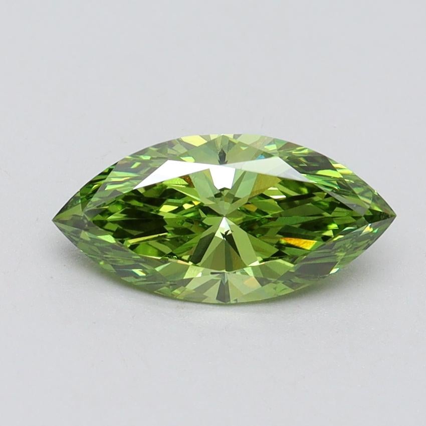 1.11 Ct. Fancy Vivid Green Marquise Lab Grown Diamond