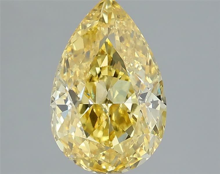 2.08 Ct. Fancy Vivid  Yellow Pear Lab Grown Diamond
