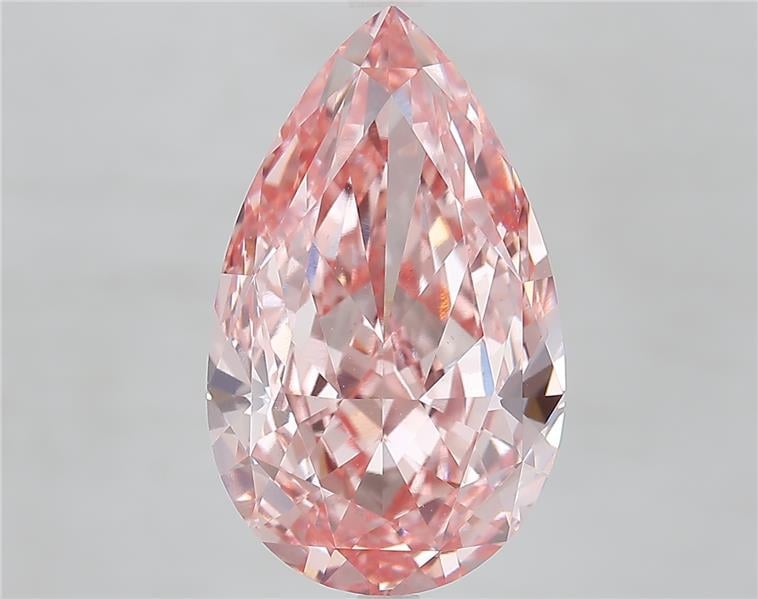 8.95 Ct. Fancy Vivid  Pink Pear Lab Grown Diamond