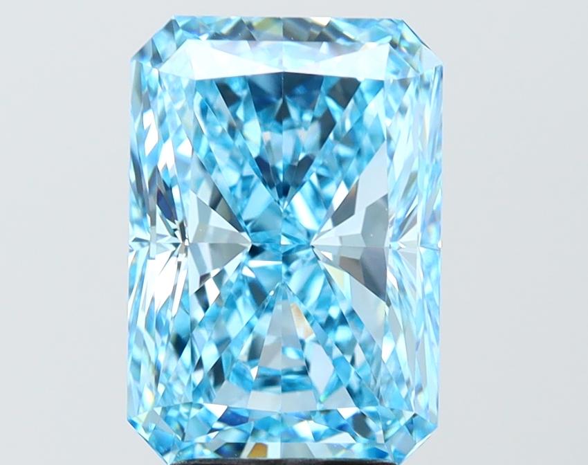 4.55 Ct. Fancy Vivid Blue Blue Radiant Lab Grown Diamond