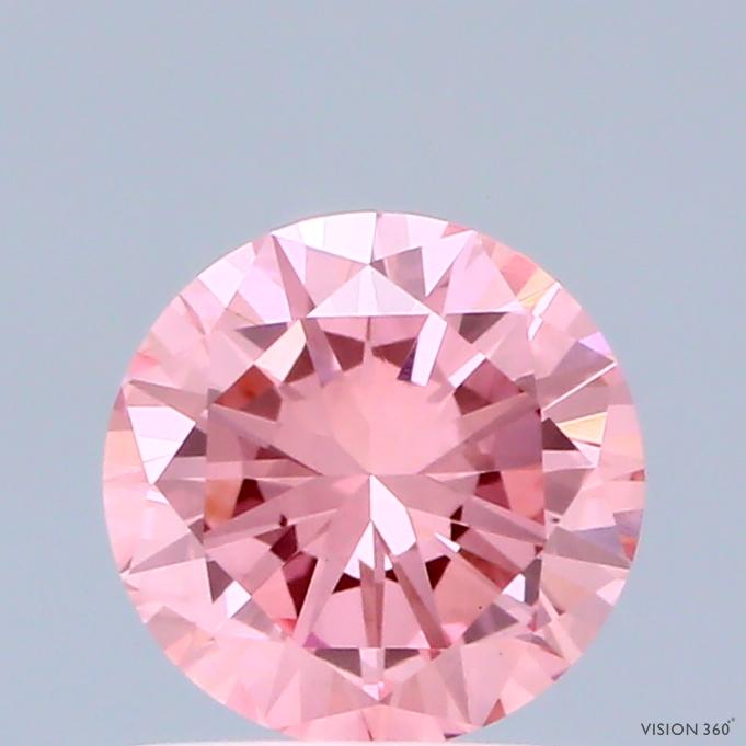 0.69 Ct. Fancy Vivid Pink Round Lab Grown Diamond