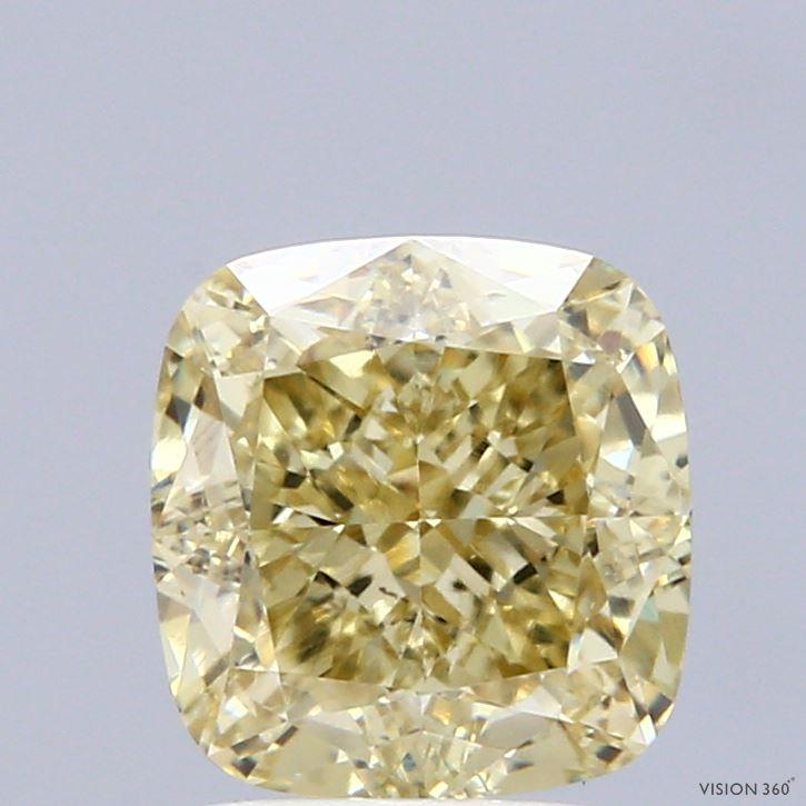 2.62 Ct. Fancy Intense Yellow Cushion Lab Grown Diamond
