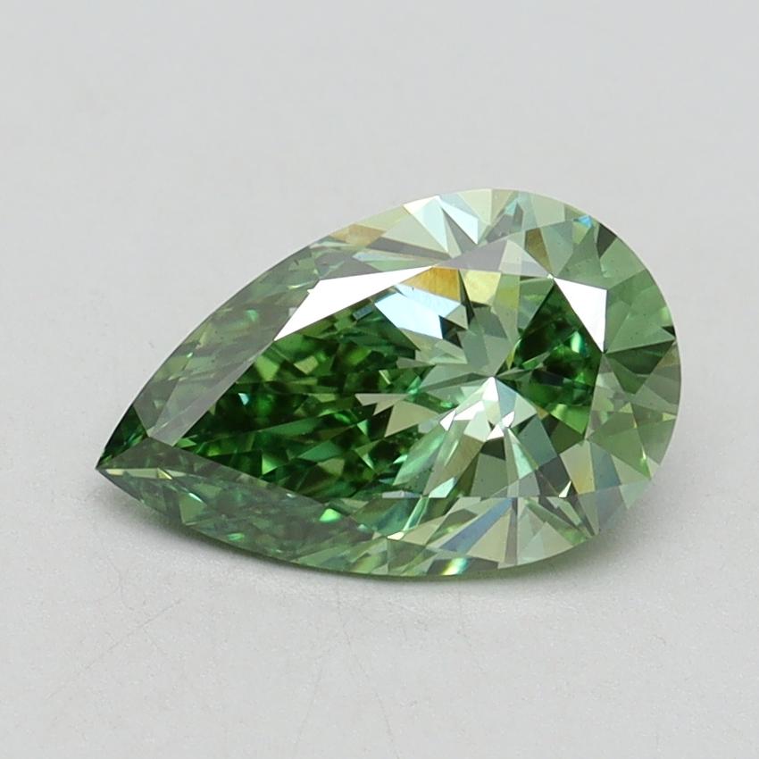 1.23 Ct. Fancy Vivid Green Pear Lab Grown Diamond