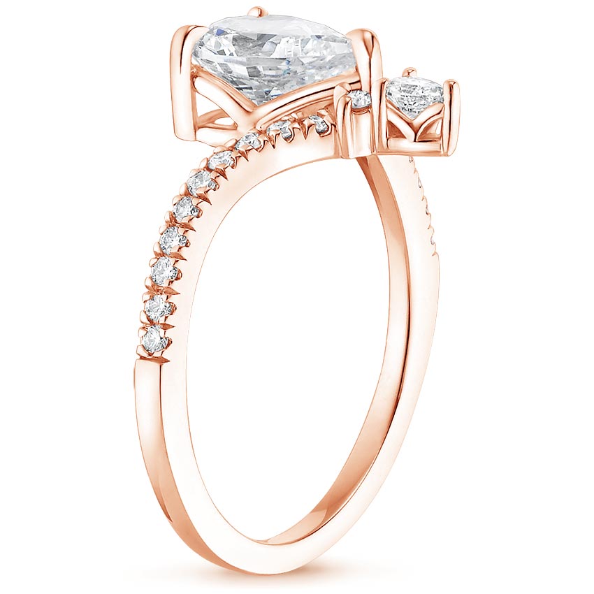 14K Rose Gold Nouveau Diamond Ring