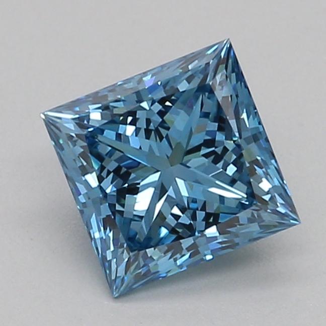 0.59 Ct. Fancy Vivid Blue Princess Lab Grown Diamond