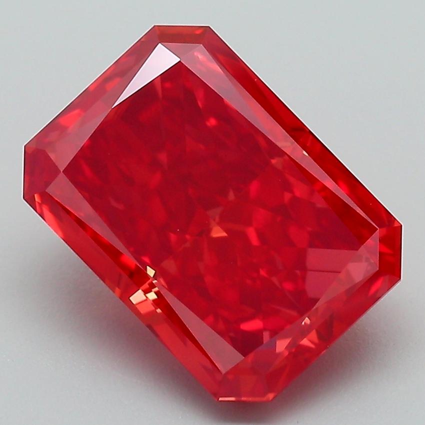 4.45 Ct. Fancy Vivid Red Radiant Lab Grown Diamond
