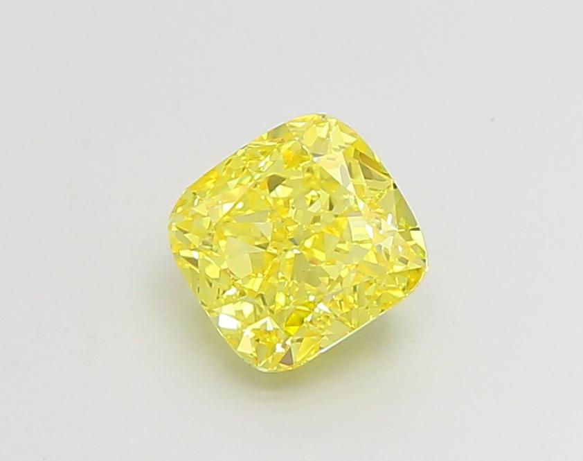 1.54 Ct. Fancy Vivid Yellow Cushion Lab Grown Diamond