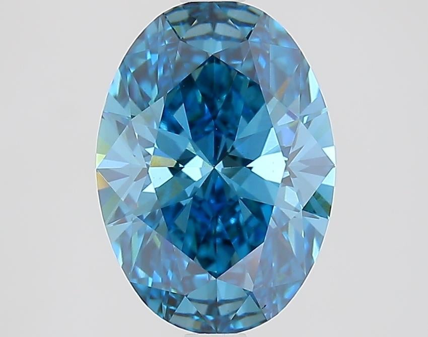 2.46 Ct. Fancy Vivid Blue Oval Lab Grown Diamond