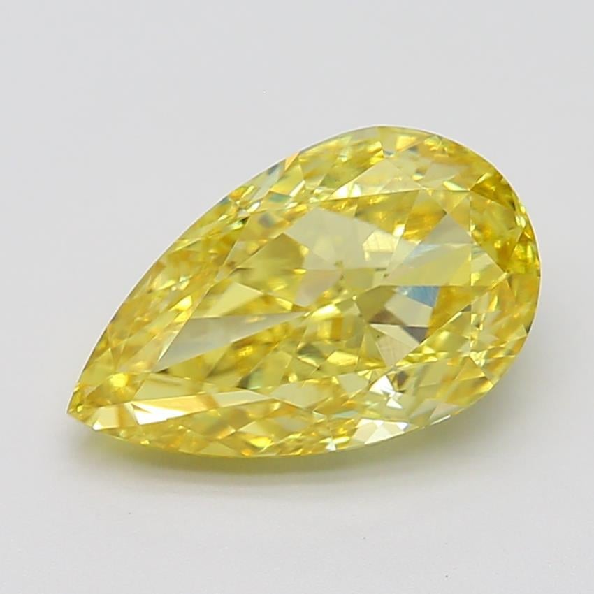 3.44 Ct. Fancy Vivid Yellow Pear Lab Grown Diamond