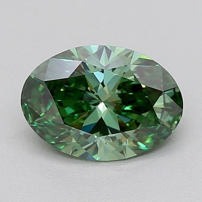 1.09 Ct. Fancy Vivid  Green Oval Lab Grown Diamond