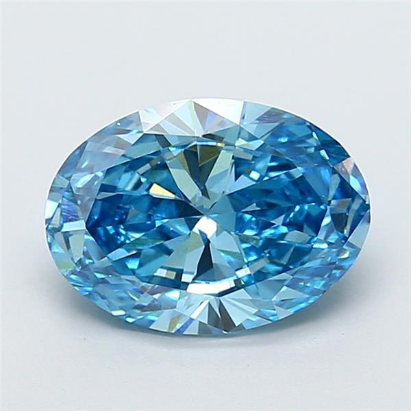 2.48 Ct. Fancy Vivid Blue Oval Lab Grown Diamond