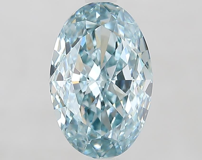 2.51 Ct. Fancy Intense Greenish Blue Oval Lab Grown Diamond