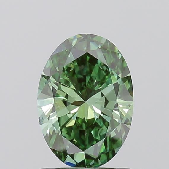 1.08 Ct. Fancy Vivid  Green Oval Lab Grown Diamond
