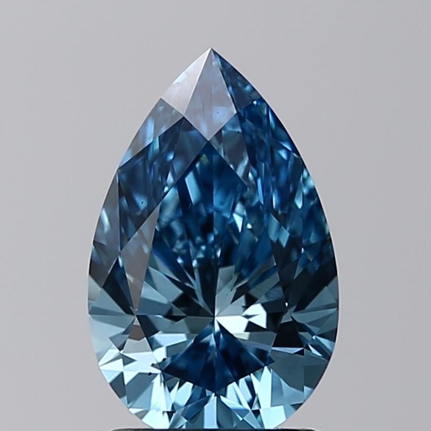 1.53 Ct. Fancy Vivid Blue Pear Lab Grown Diamond