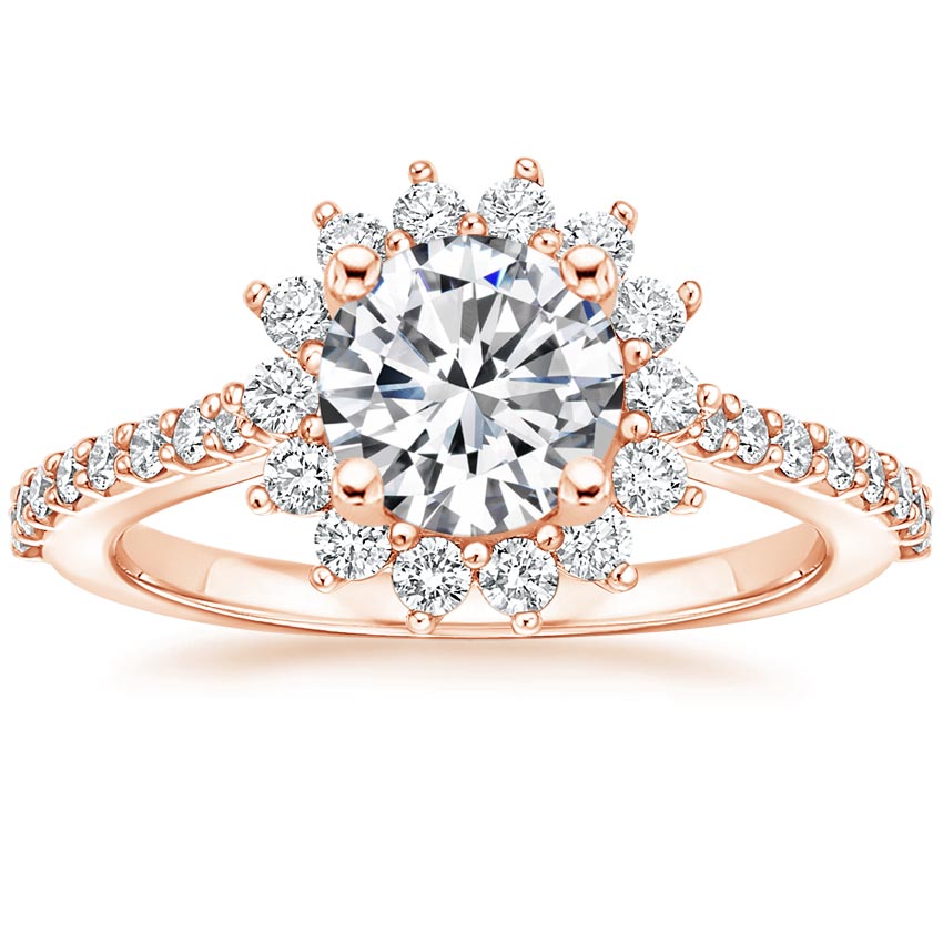 Round 14K Rose Gold Luxe Sunburst Diamond Ring (1/2 ct. tw.)