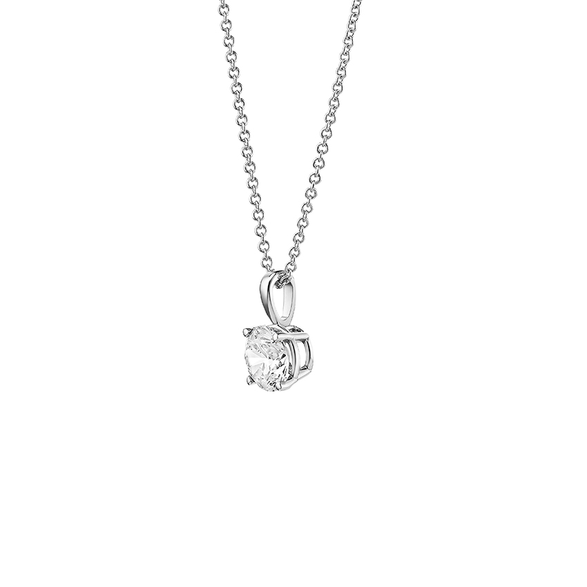 Single Bail Four Prong Pendant in Platinum | Brilliant Earth