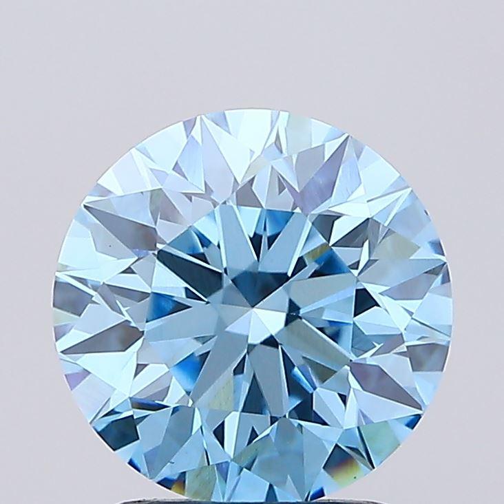 1.79 Ct. Fancy Vivid Blue Round Lab Grown Diamond