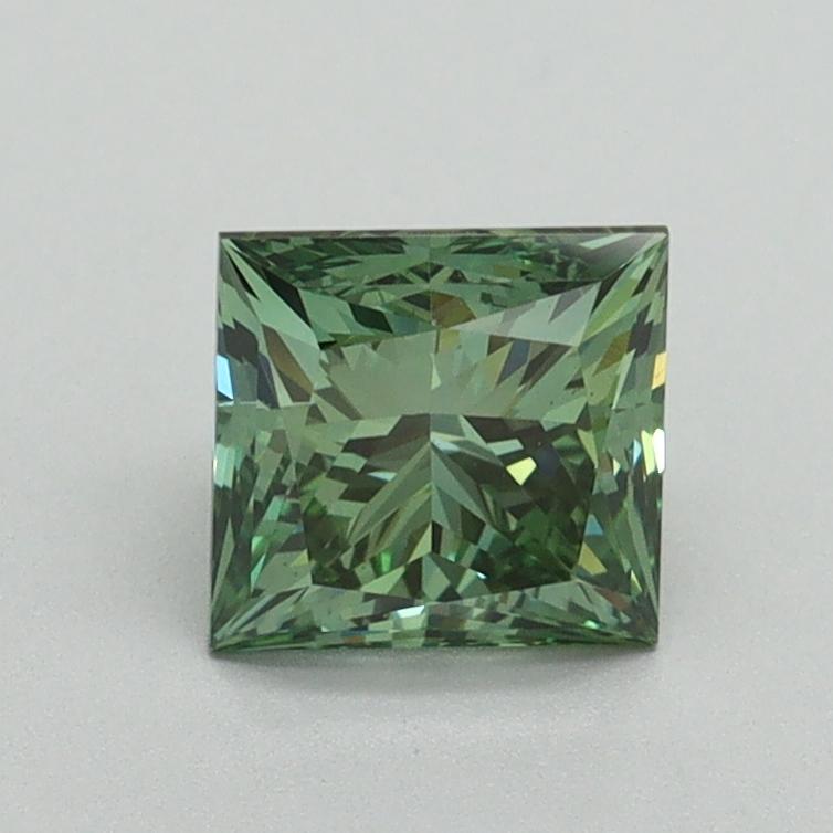 1.07 Ct. Fancy Vivid Green Princess Lab Grown Diamond