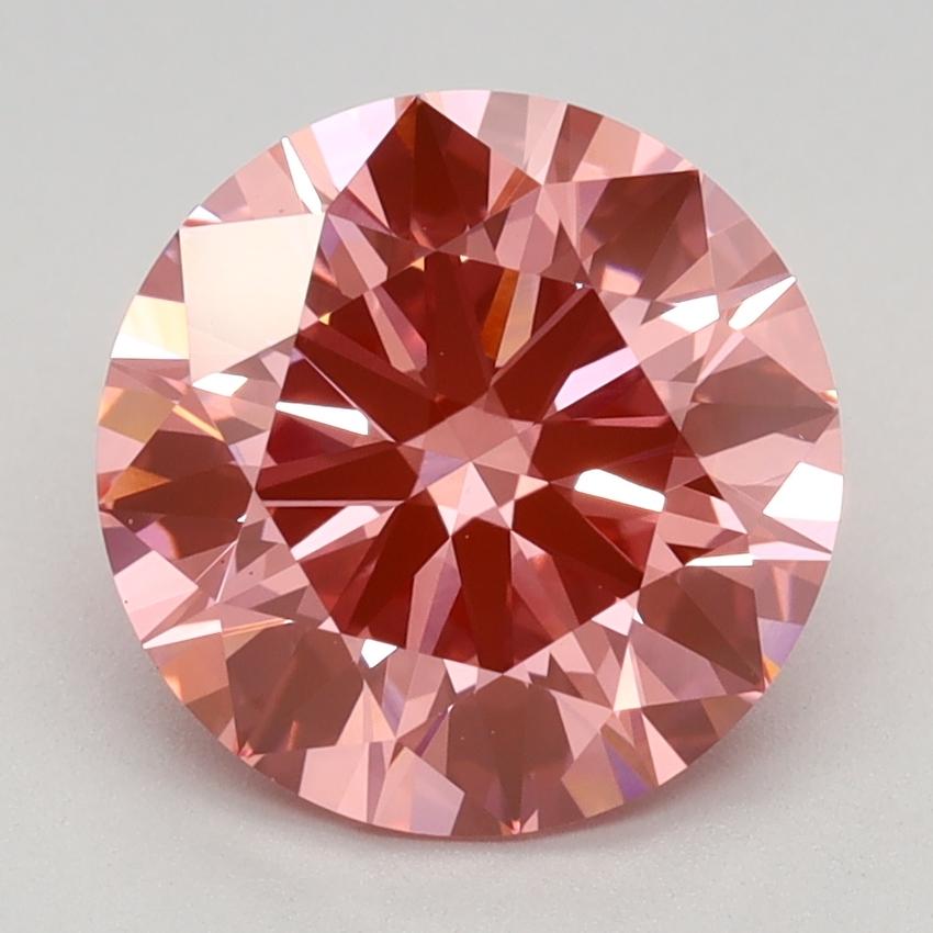 2.54 Ct. Fancy Vivid Pink Round Lab Grown Diamond