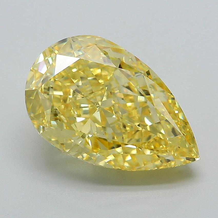 6.04 Ct. Fancy Vivid Yellow Pear Lab Grown Diamond