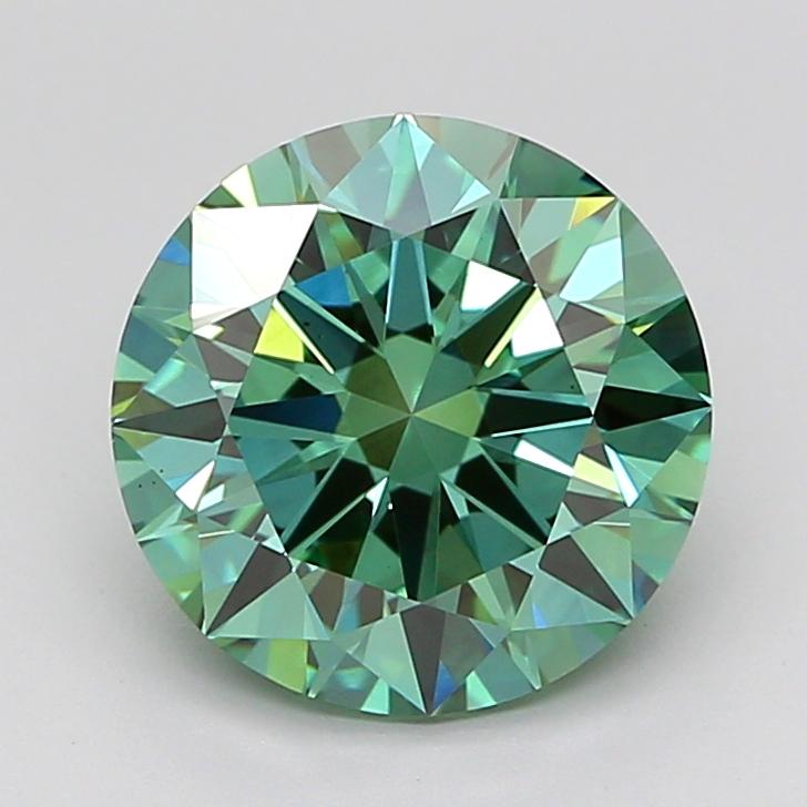 3.00 Ct. Fancy Vivid Green Round Lab Grown Diamond
