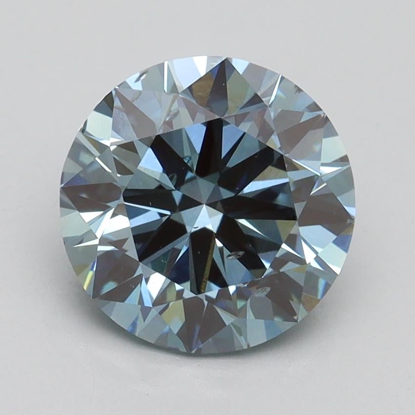 2.43 Ct. Fancy Intense Blue Round Lab Grown Diamond