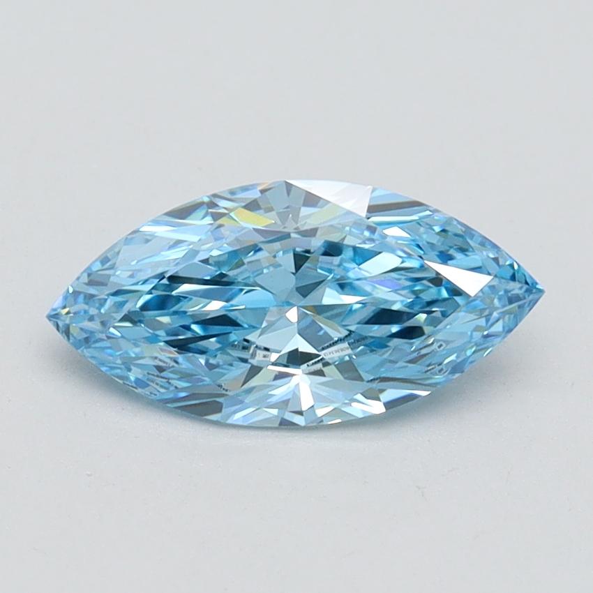0.90 Ct. Fancy Vivid Blue Marquise Lab Grown Diamond
