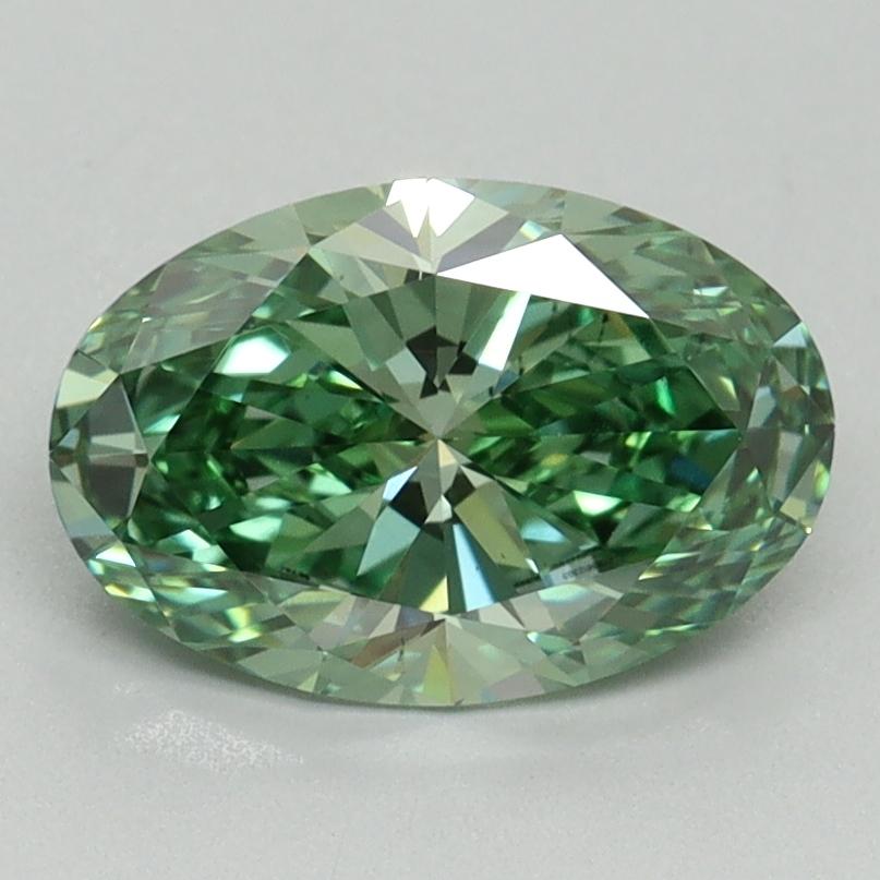 1.61 Ct. Fancy Vivid Green Oval Lab Grown Diamond