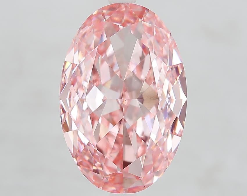 8.10 Ct. Fancy Vivid Pink Oval Lab Grown Diamond