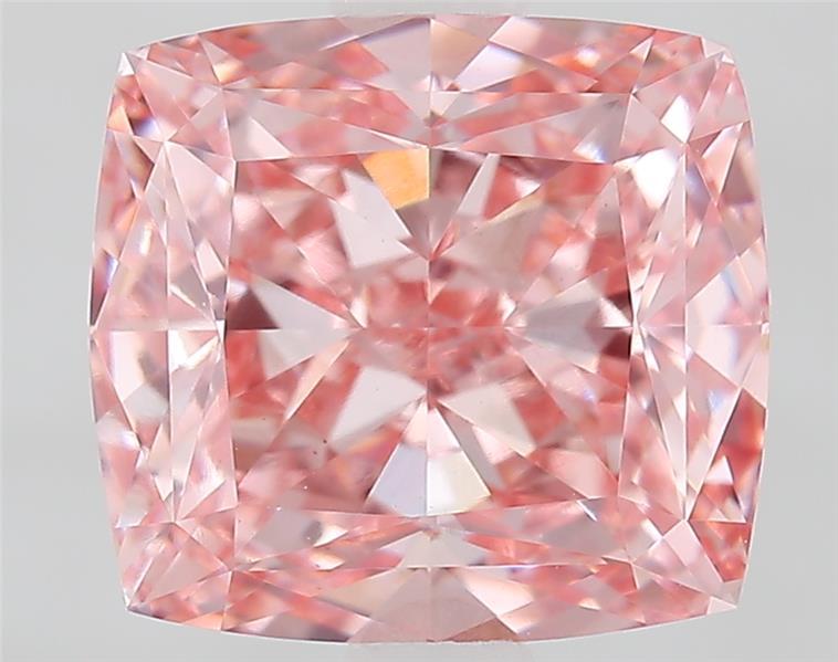 2.71 Ct. Fancy Vivid  Pink Cushion Lab Grown Diamond