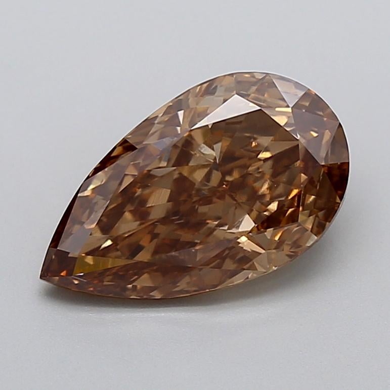 2.67 Ct. Light  Brown Pear Lab Grown Diamond