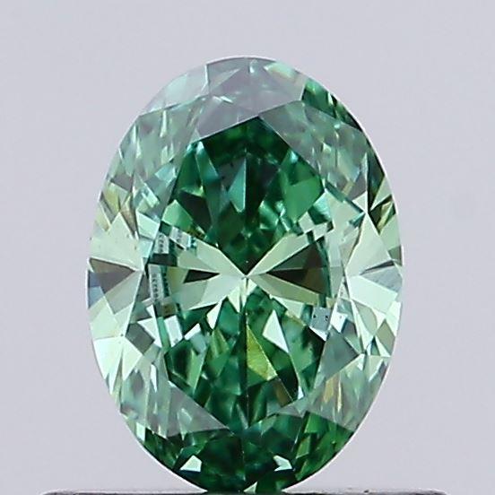 0.55 Ct. Fancy Vivid Green Oval Lab Grown Diamond