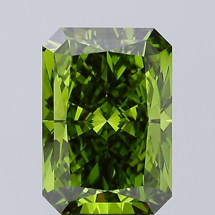 4.60 Ct. Fancy Vivid Green Radiant Lab Grown Diamond