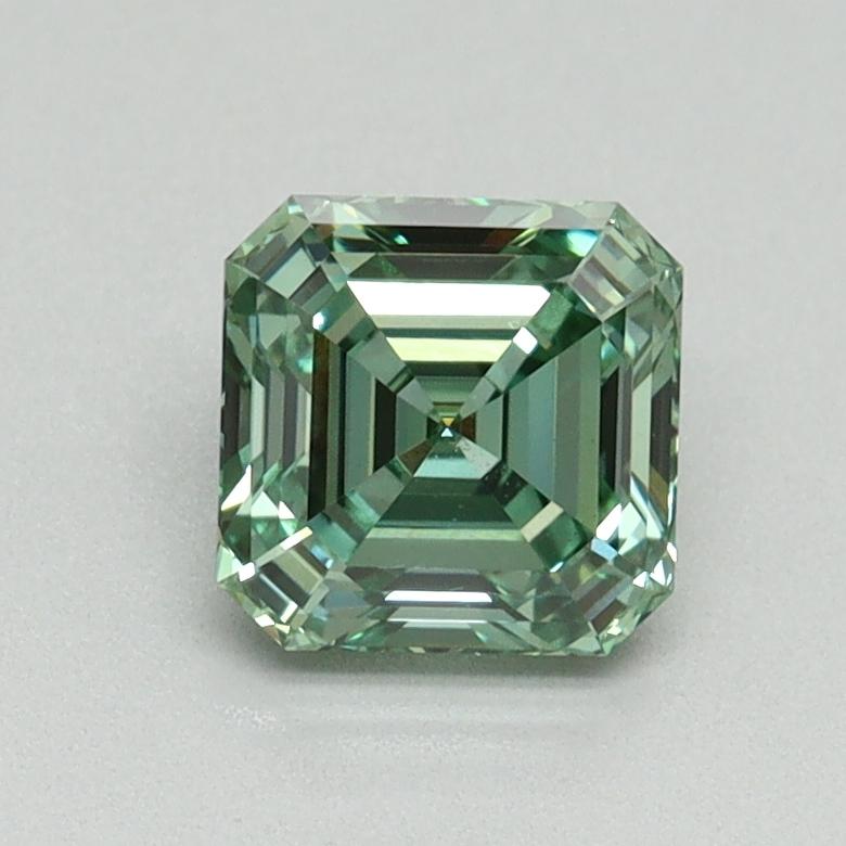 1.01 Ct. Fancy Vivid Green Asscher Lab Grown Diamond