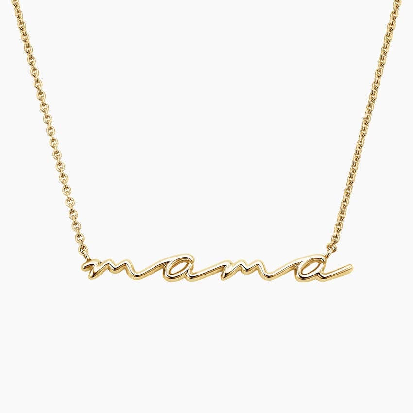 Goldhive Mama Letter Necklace 14k Yellow Gold | Blue Ruby Jewellery, Canada