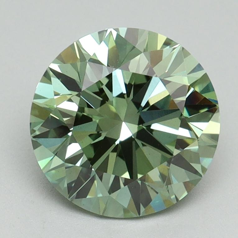 2.12 Ct. Fancy Vivid Green Round Lab Grown Diamond