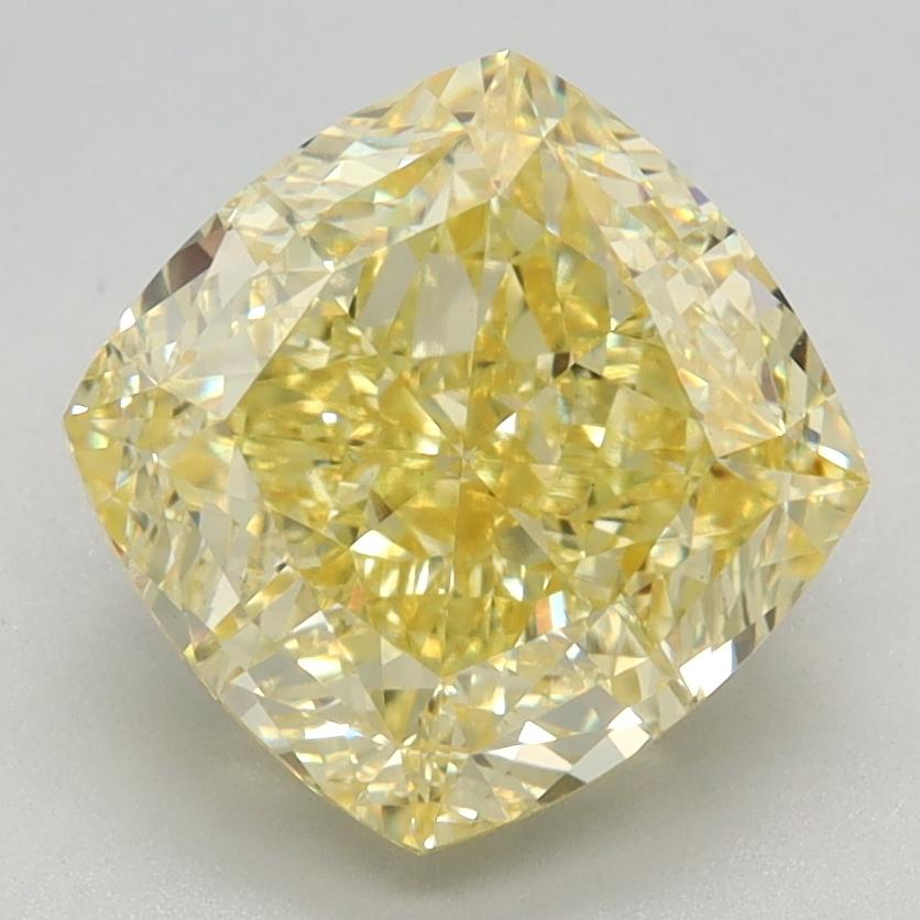 3.17 Ct. Fancy Intense Yellow Cushion Lab Grown Diamond